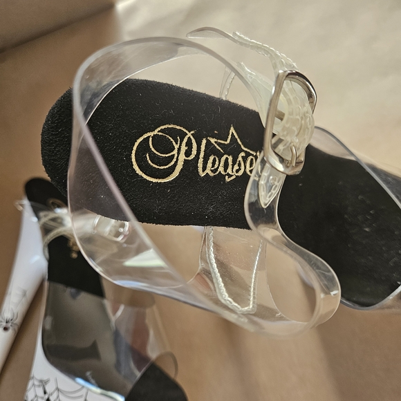 Pleaser Black and White Spider Web Heels - Picture 7 of 7